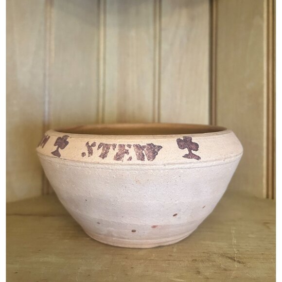 Vintage Irish Stew Terra Cotta Pottery Bowl Signed Hand Made in Ireland - Picture 5 of 8
